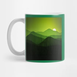 sonnige stilisierte Hügelwelt Mug